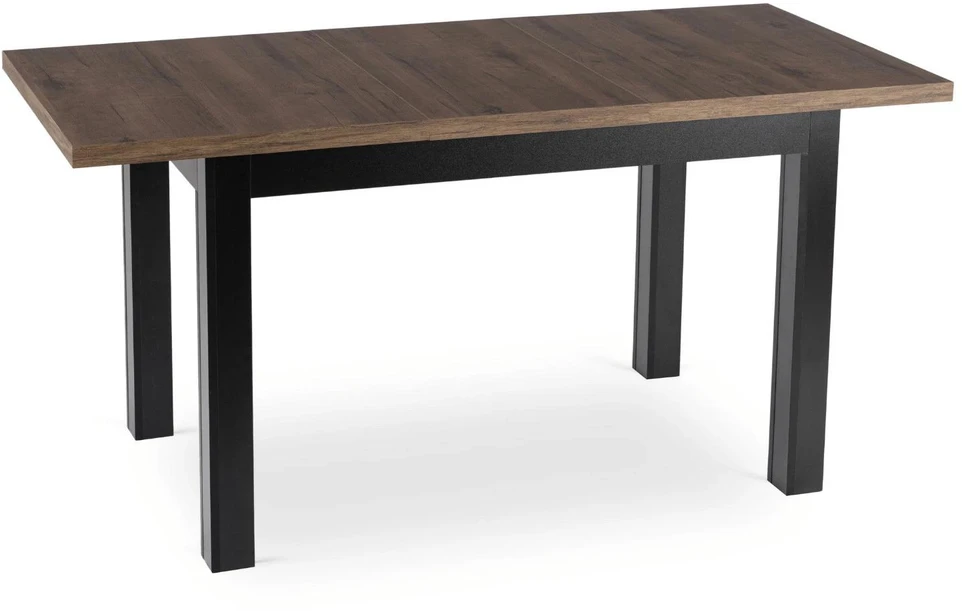 Mebel Elite Išskleidžiamas stalas, 120–160 cm, riešuto ir juodos spalvos