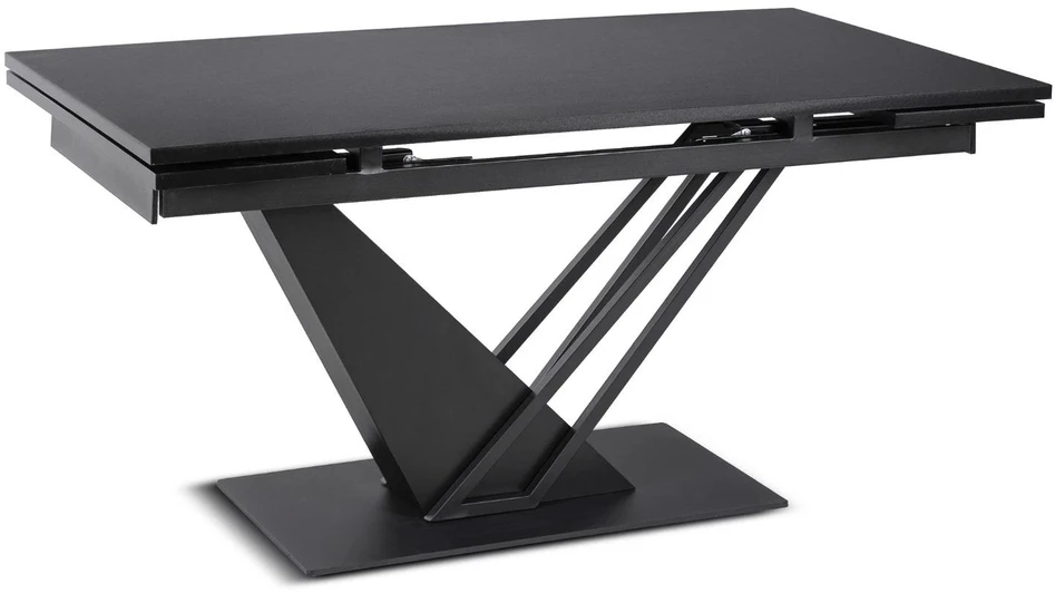 Mebel Elite Išskleidžiamas stalas, 160–220 cm, juodas