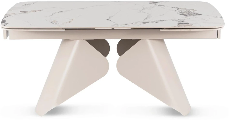 Mebel Elite Išskleidžiamas stalas, 160–240 cm, balto marmuro ir kašmyro spalvos
