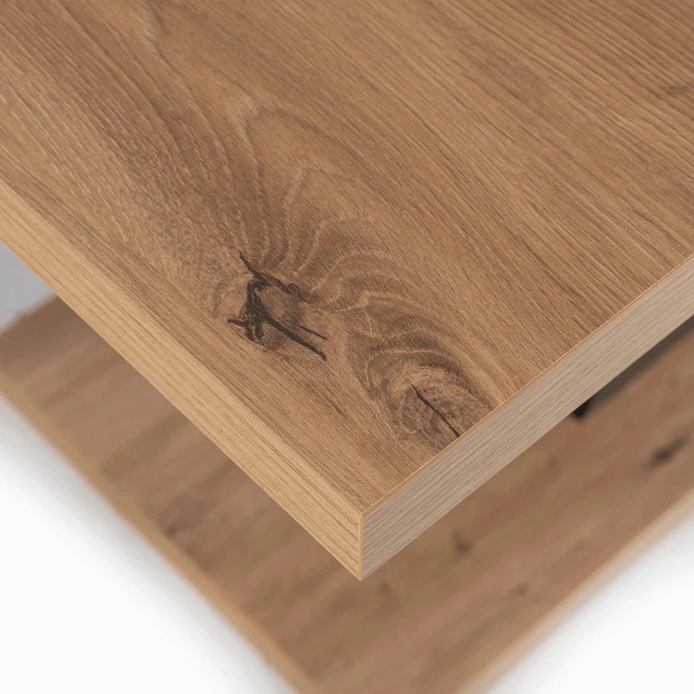 Mebel Elite Išskleidžiamas stalas CLARK, 120–160 cm, Artisan ąžuolo ir juodos spalvos