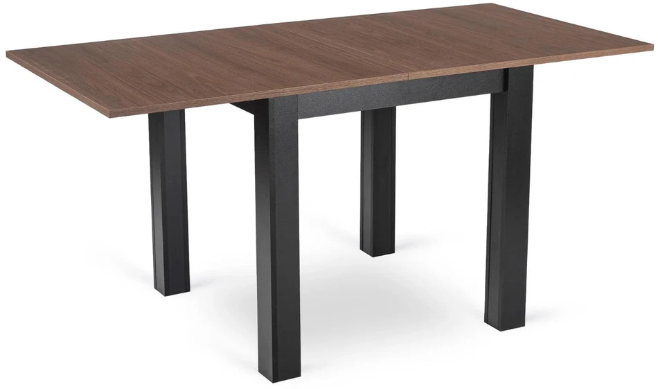 Mebel Elite Išskleidžiamas stalas MAX, 80–160 cm, „Nicea“ riešutmedžio ir juodos spalvos