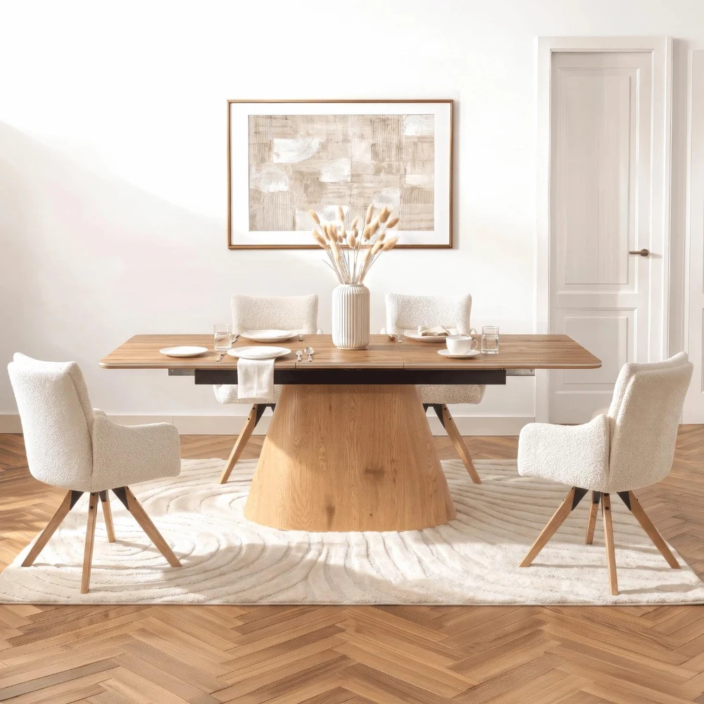 Mebel Elite Išskleidžiamasis stalas su keraminiu stalviršiu, 160–200 × 90 cm