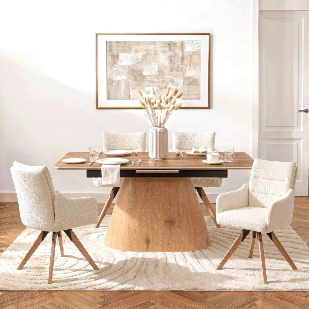 Mebel Elite Išskleidžiamasis stalas su keraminiu stalviršiu, 160–200 × 90 cm