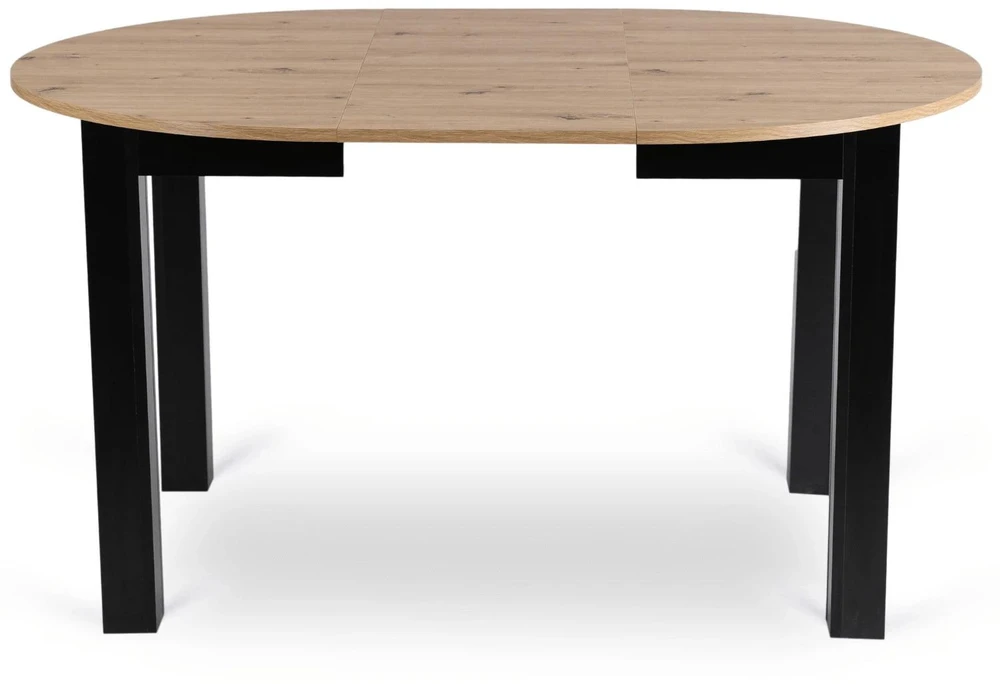 Mebel Elite Išskleidžiamo stalo ir 6 kėdžių komplektas HARRY, 102–142 cm, „artisan“ ąžuolo ir juodos spalvos