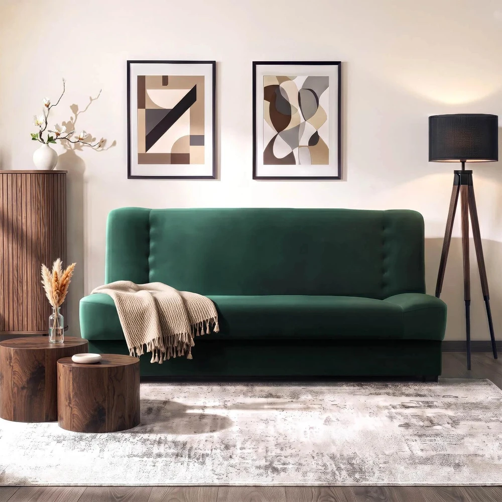 Sofa Mebel Elite Išskleidžiamų sofų-lovų komplektas PIANO, 2 vnt., žalias
