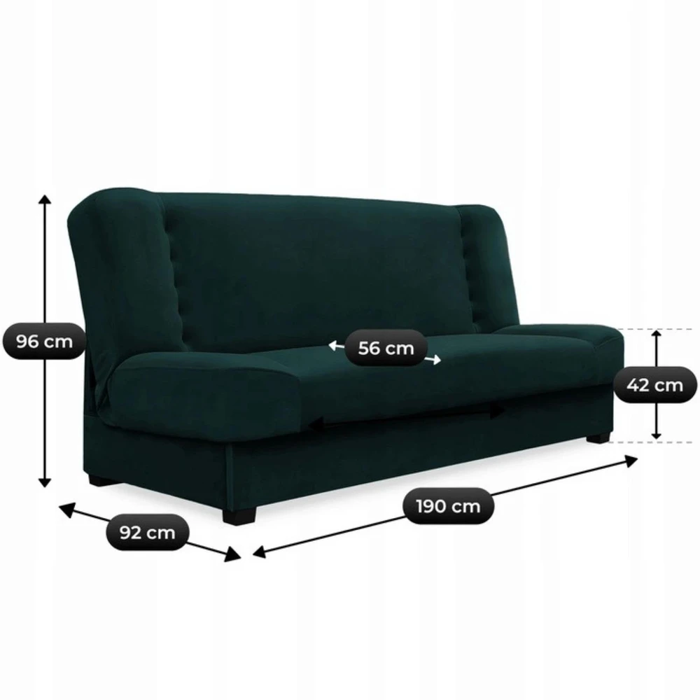 Sofa Mebel Elite Išskleidžiamų sofų-lovų komplektas PIANO, 2 vnt., žalias