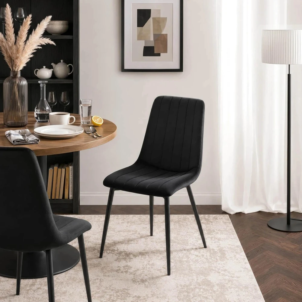 Fotelis Mebel Elite Ibis Juoda Aksominė Kėdė – Jūsų Komforto ir Stiliaus Sprendimas