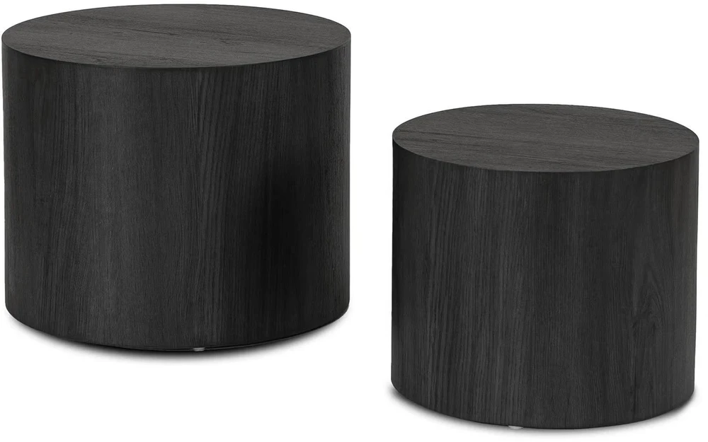 Mebel Elite Kavos staliukų komplektas LEILA, Ø 38 ir 48 cm, juodas