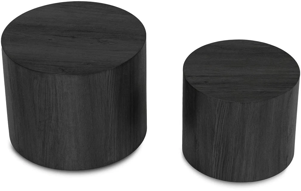 Mebel Elite Kavos staliukų komplektas LEILA, Ø 38 ir 48 cm, juodas