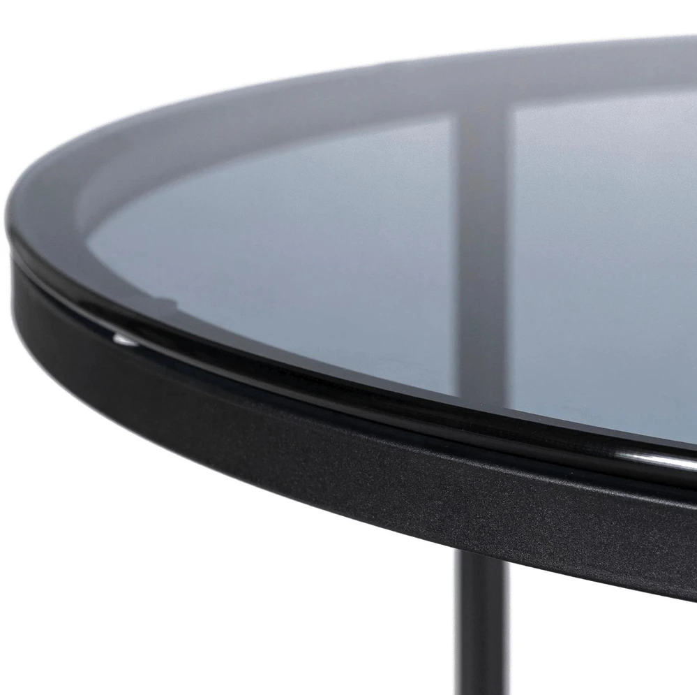 Mebel Elite Kavos staliukų rinkinys CARRERA MAX, 60 ir 70 cm, pilkas ir juodas
