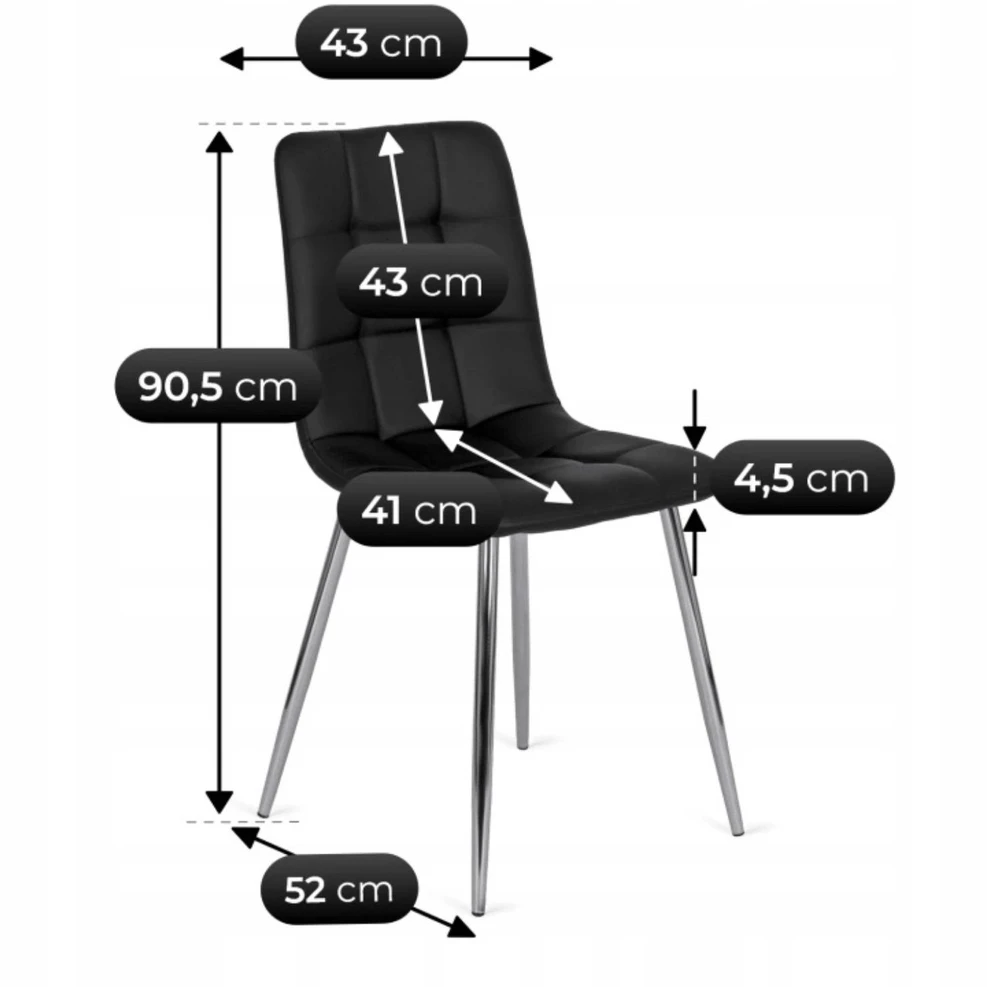 Fotelis Mebel Elite Kėdė ENZO, juoda, eko oda