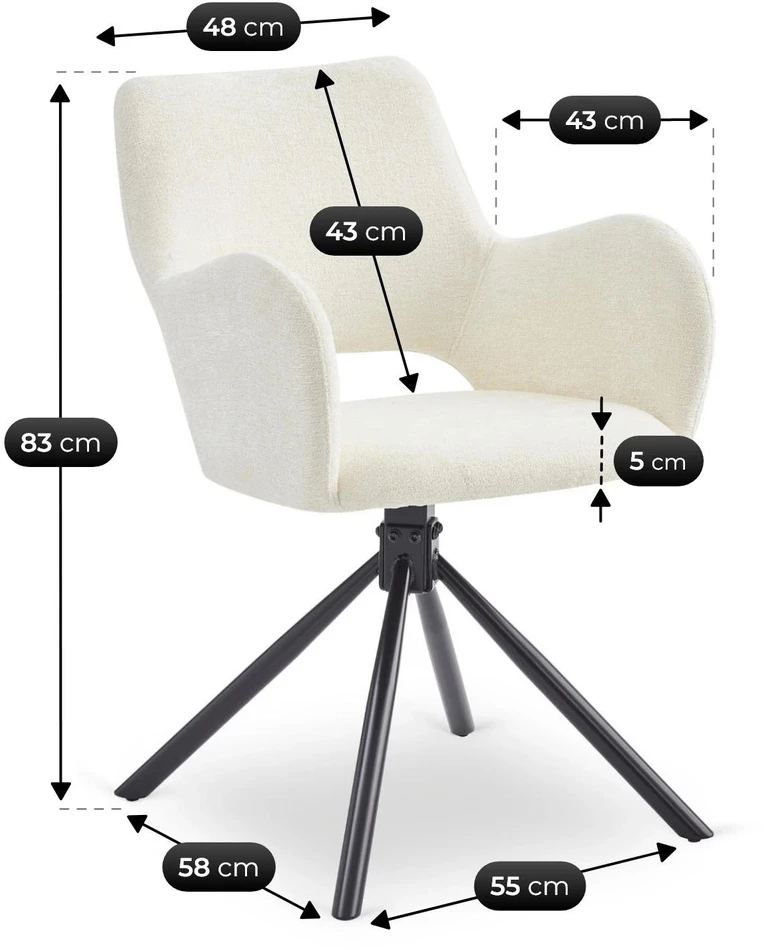 Mebel Elite Kėdė FLAV, kreminė