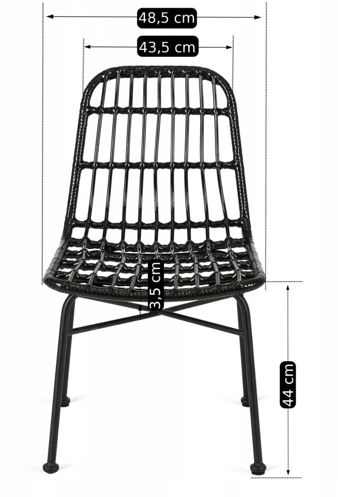 Mebel Elite Kėdė iš sintetinio ratano, 49 × 57 × 89 cm, juoda