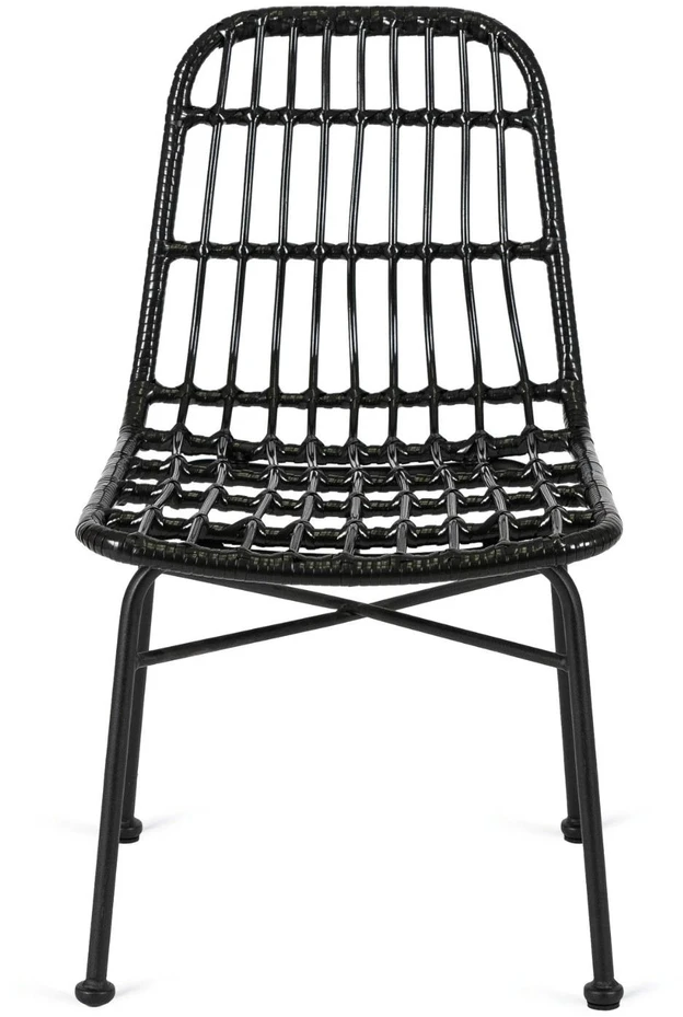 Mebel Elite Kėdė iš sintetinio ratano, 49 × 57 × 89 cm, juoda