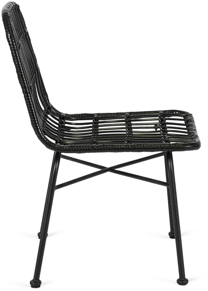 Mebel Elite Kėdė iš sintetinio ratano, 49 × 57 × 89 cm, juoda