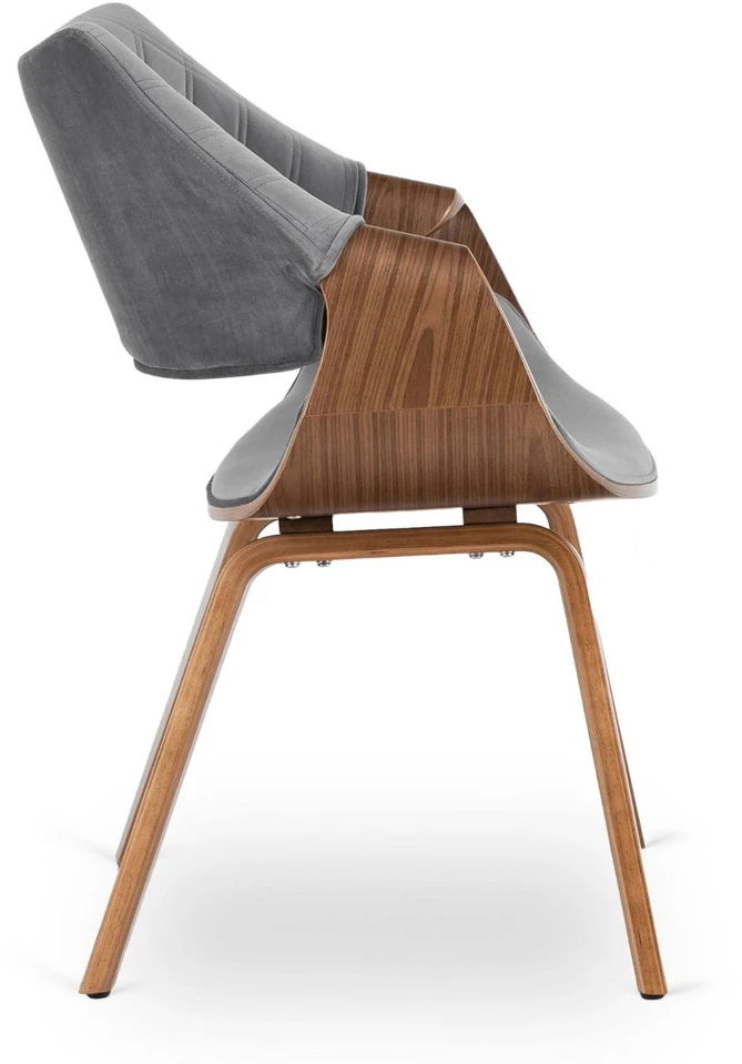 Fotelis Mebel Elite Kėdė LUISE su porankiais, 60,5 × 55 × 87 cm, pilka / riešuto spalvos