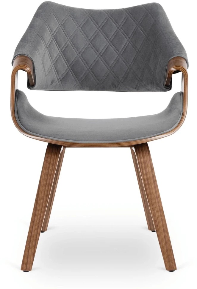 Fotelis Mebel Elite Kėdė LUISE su porankiais, 60,5 × 55 × 87 cm, pilka / riešuto spalvos