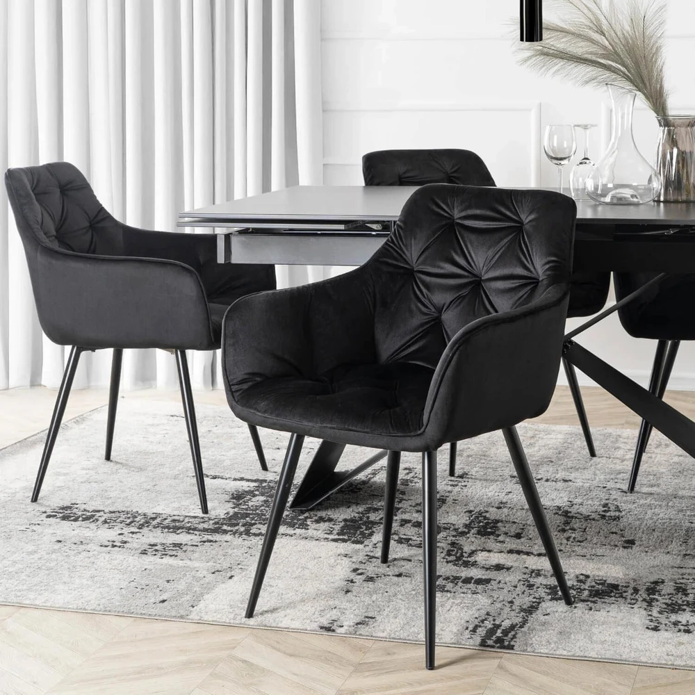 Mebel Elite Kėdė MODESTO, juoda, veliūrinio audinio