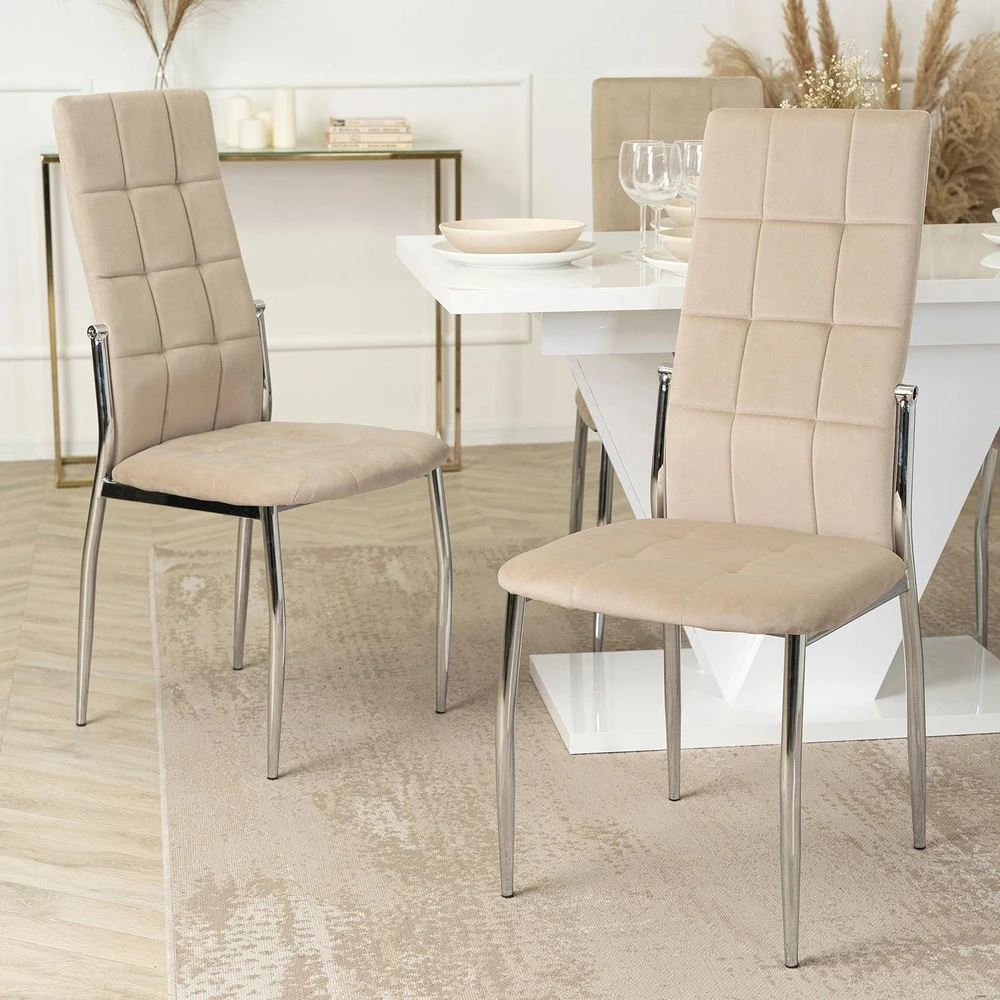 Mebel Elite Kėdė MOLLY, smėlio spalvos, veliūrinė