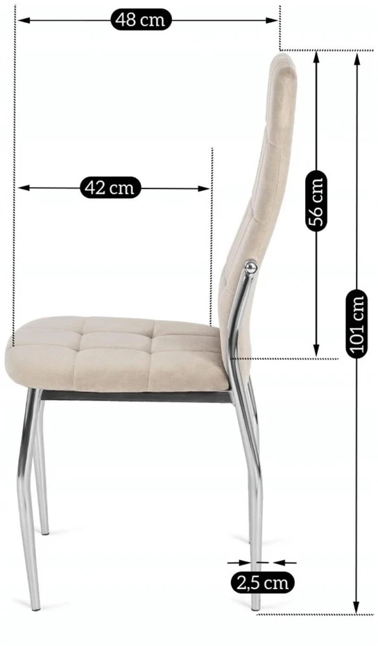 Mebel Elite Kėdė MOLLY, smėlio spalvos, veliūrinė