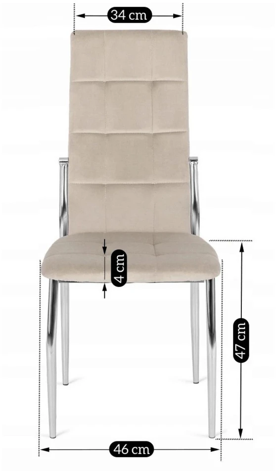 Mebel Elite Kėdė MOLLY, smėlio spalvos, veliūrinė