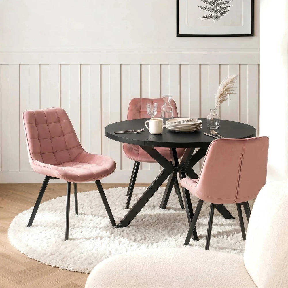 Fotelis Mebel Elite Kėdė RICK, veliūrinė, 53 × 59 × 87 cm, rožinė
