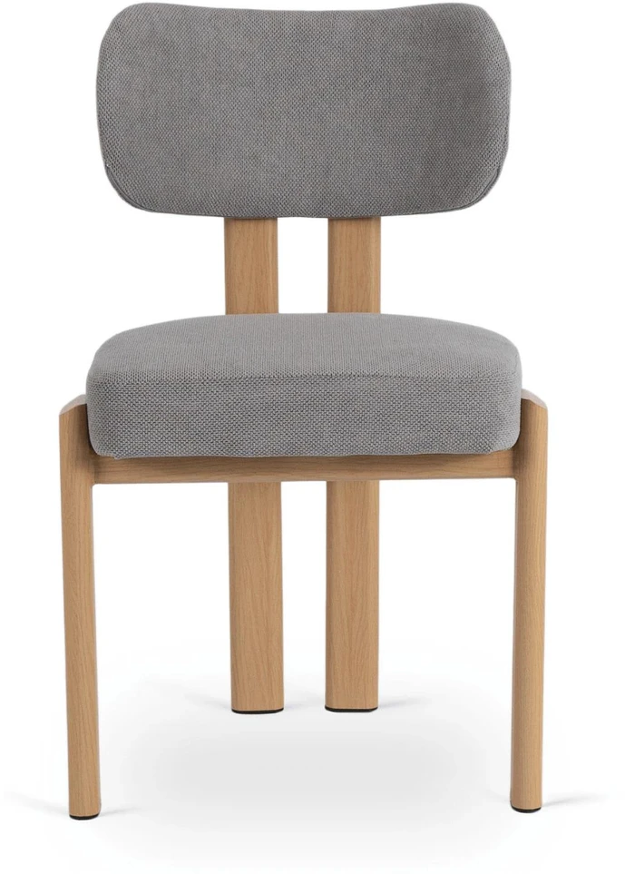 Mebel Elite Kėdė su porankiais GRENADA, 50 × 52 × 80 cm, pilka / ąžuolo spalvos