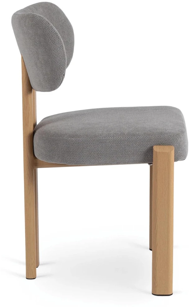 Mebel Elite Kėdė su porankiais GRENADA, 50 × 52 × 80 cm, pilka / ąžuolo spalvos