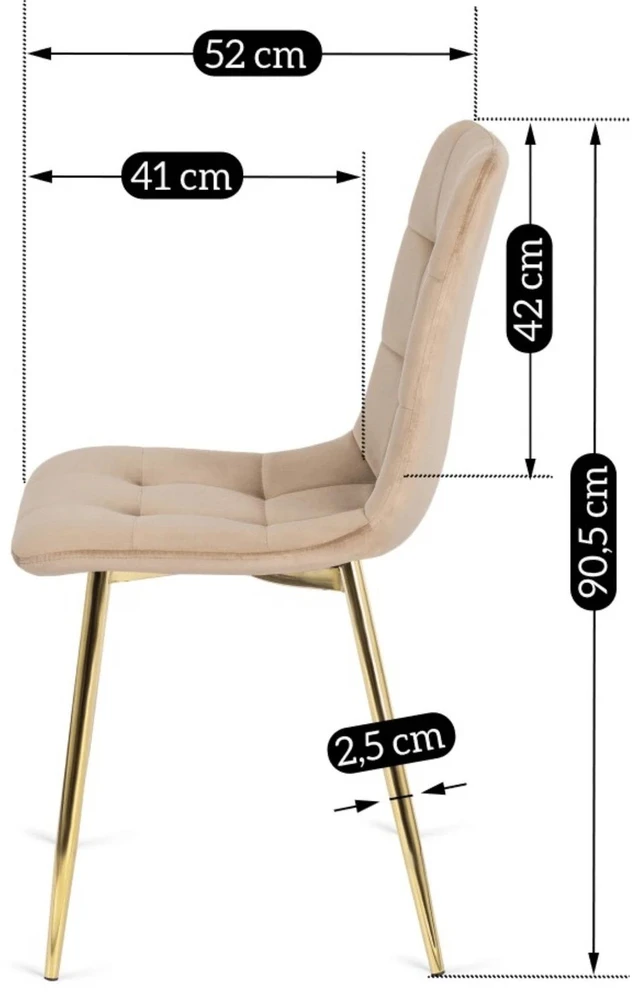 Fotelis Mebel Elite Kėdė YORK, kreminė, veliūras
