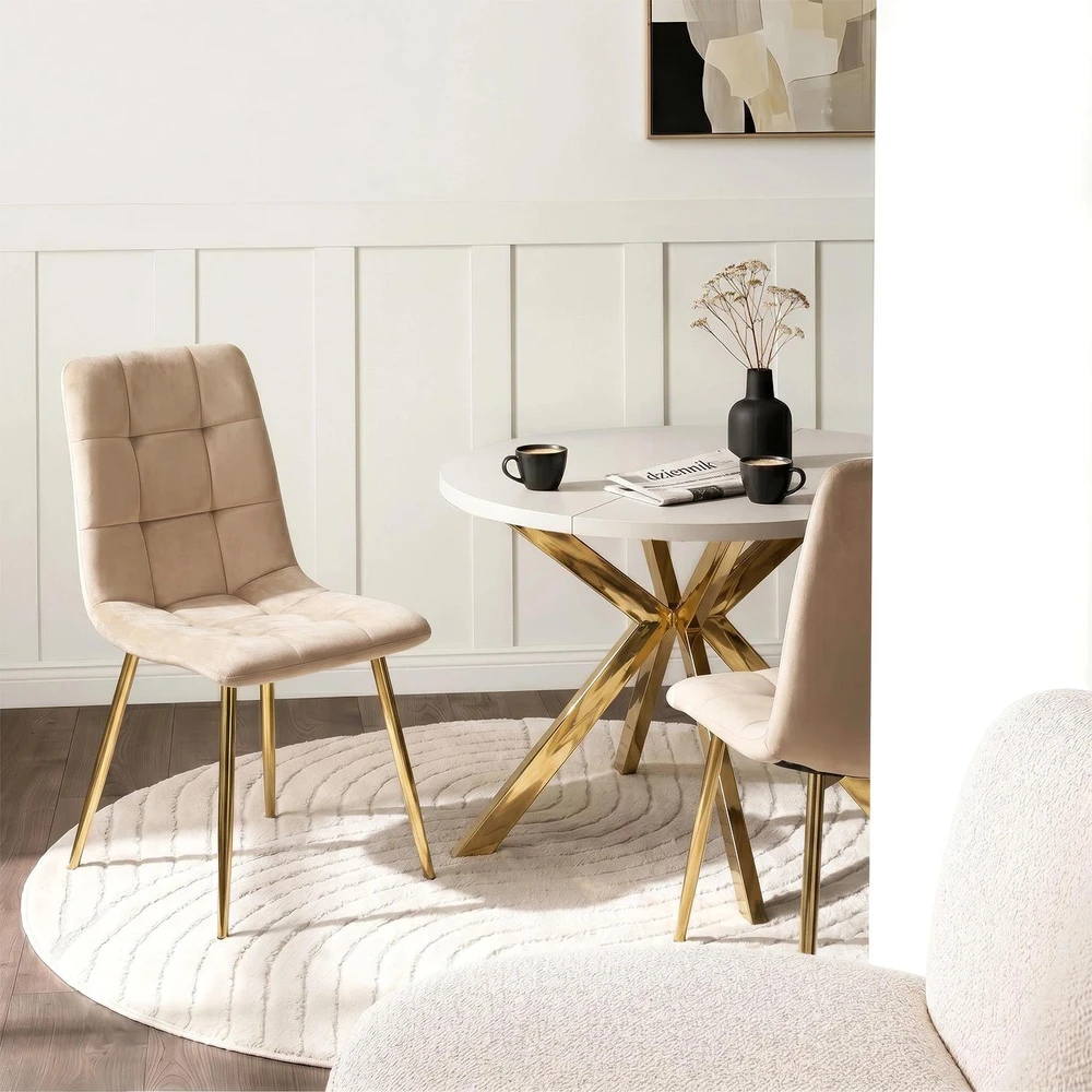 Fotelis Mebel Elite Kėdė YORK, kreminė, veliūras