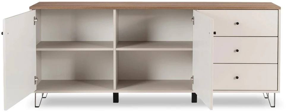 Mebel Elite Komoda, 183 cm, kašmyro ir „Castello“ ąžuolo spalvos