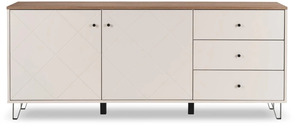 Mebel Elite Komoda, 183 cm, kašmyro ir „Castello“ ąžuolo spalvos