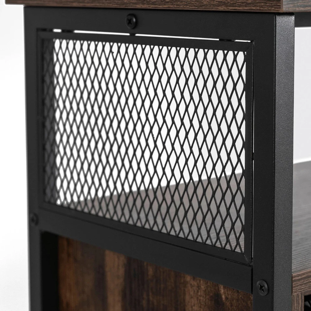 Mebel Elite Komoda ARLO su 3 lentynomis, 100 × 30 × 81 cm, rustikinio ąžuolo / juoda