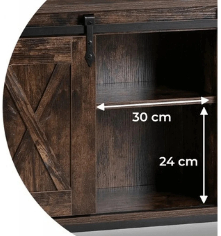 Mebel Elite Komoda ARLO su 3 lentynomis, 100 × 30 × 81 cm, rustikinio ąžuolo / juoda