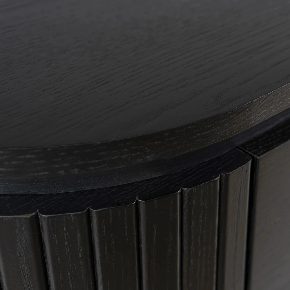 Mebel Elite Komoda BECK, 3 durelių, 160 cm, juoda