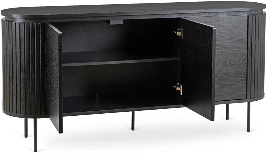 Mebel Elite Komoda BECK, 3 durelių, 160 cm, juoda