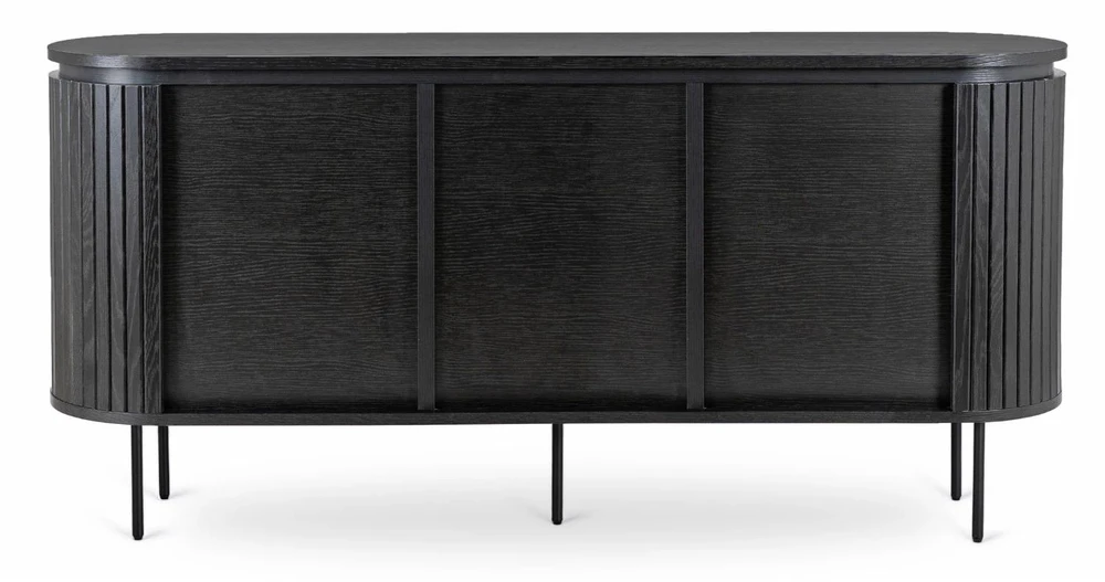 Mebel Elite Komoda BECK, 3 durelių, 160 cm, juoda