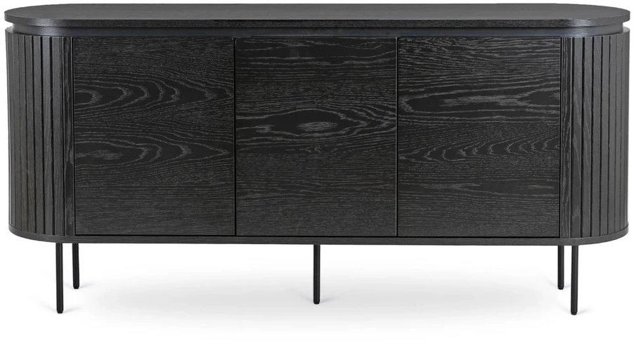 Mebel Elite Komoda BECK, 3 durelių, 160 cm, juoda