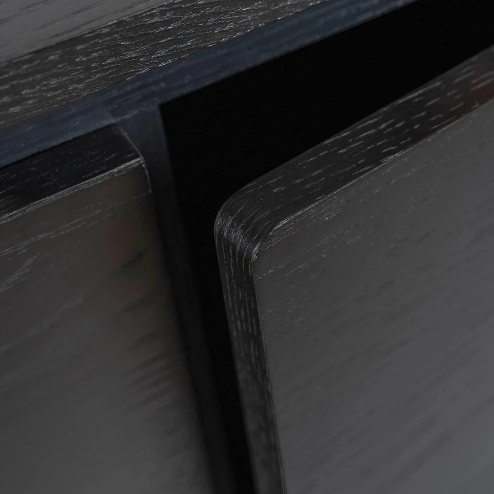 Mebel Elite Komoda BECK, 3 durelių, 160 cm, juoda