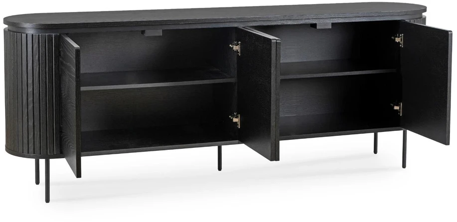 Mebel Elite Komoda BECK, 4 durų, 200 cm, juoda