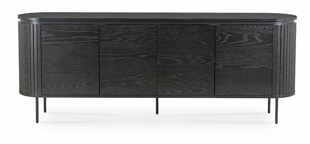 Mebel Elite Komoda BECK, 4 durų, 200 cm, juoda