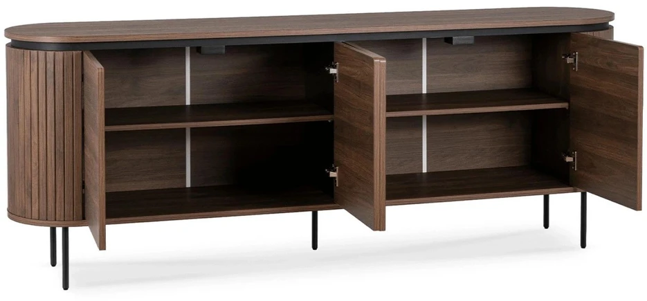 Mebel Elite Komoda BECK, ketverių durų, 200 cm, riešuto spalvos