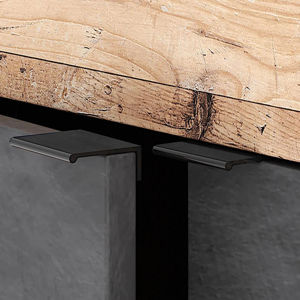 Mebel Elite Komoda BLAGO, 180 cm, juodos ir neapdoroto ąžuolo spalvų