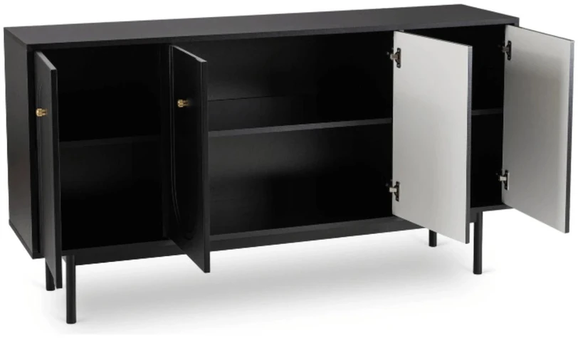Mebel Elite Komoda MARLEN, 155 × 39 × 83 cm, žalia ir juoda