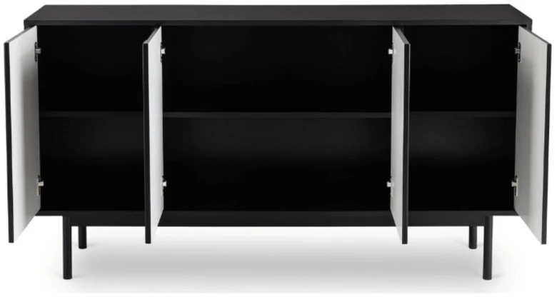 Mebel Elite Komoda MARLEN, 155 × 39 × 83 cm, žalia ir juoda