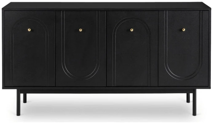 Mebel Elite Komoda MARLEN, 155 × 39 × 83 cm, žalia ir juoda
