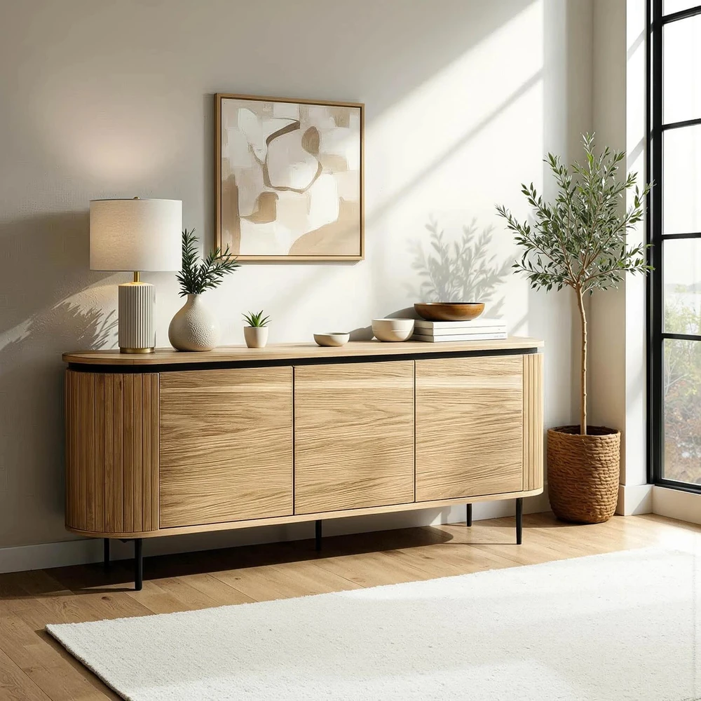 Mebel Elite Komoda su 3 durelėmis, 160 × 40 × 76 cm, ąžuolo spalvos