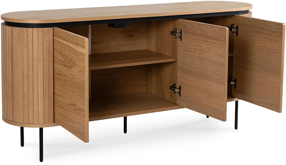 Mebel Elite Komoda su 3 durelėmis, 160 × 40 × 76 cm, ąžuolo spalvos