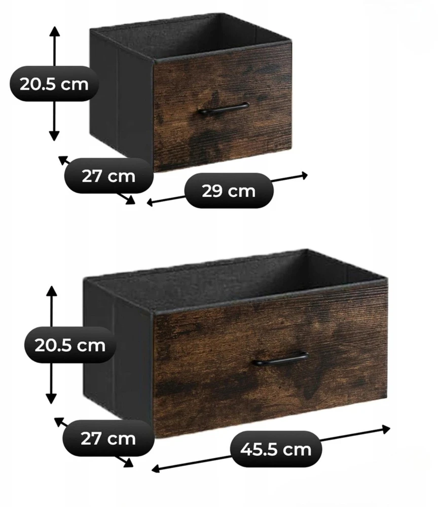Mebel Elite Komoda su 7 stalčiais HUDSON, 98 cm, rustikinio ąžuolo ir juoda