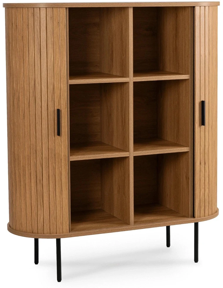 Mebel Elite Komoda su dvejomis stumdomosiomis durimis, 100 × 40 × 118 cm, ąžuolo spalvos
